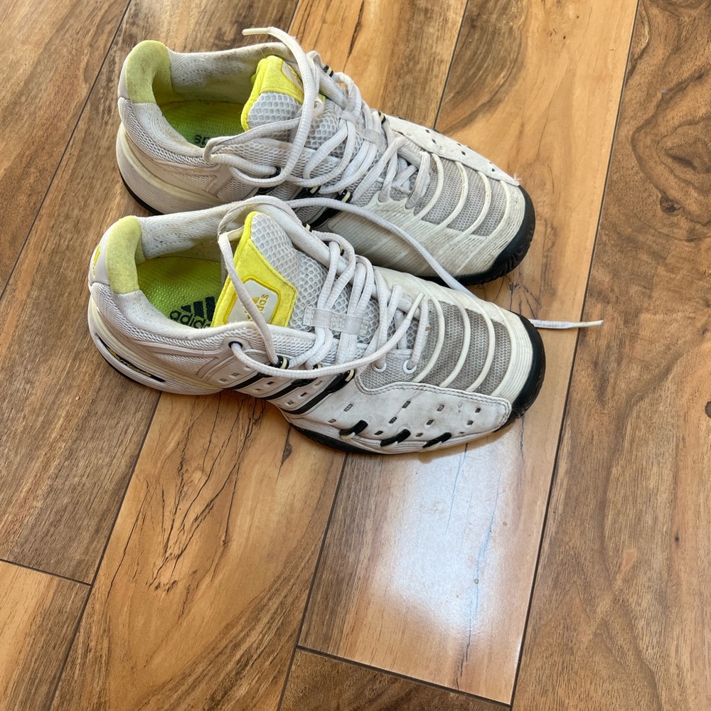 Adidas White and Yellow Athletic Shoes